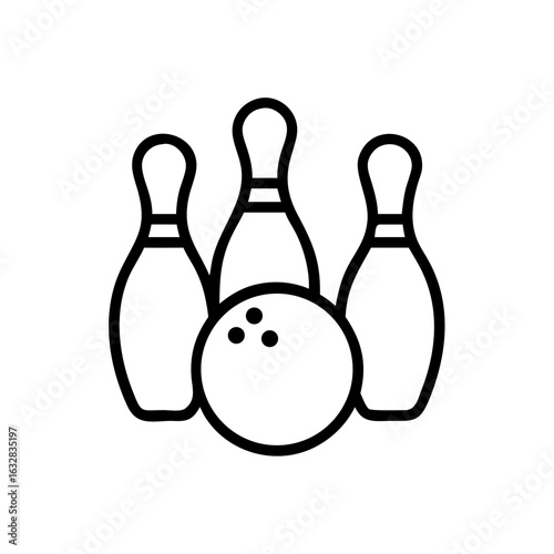 Icon of a bowling ball and pins representing the sport
