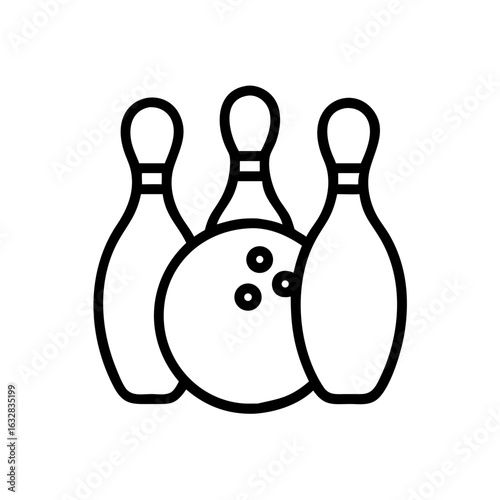 Icon of a bowling ball and pins representing the sport