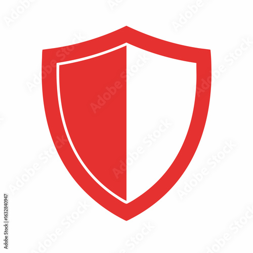Free Download Red and white shield emblem. Classic shield design perfect for security logos and corporate branding. This shield image is ideal for security companies and represents safety and protection. - GFXLoad