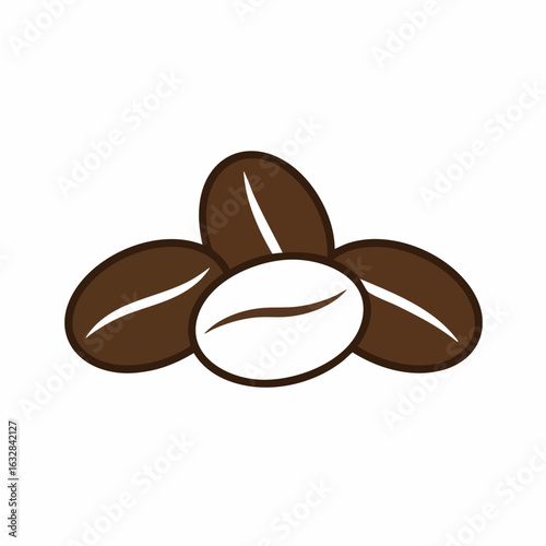 Coffee beans composition showing a handful of coffee beans in simple layout, ideal for a minimalist concept. Coffee beans are ready to be used in a cafe promotion,
