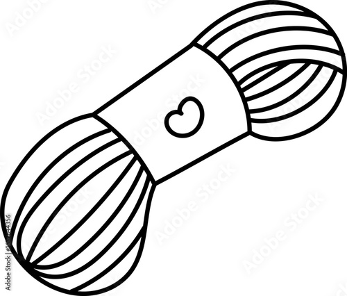 Yarn Skein with Heart Label Outline