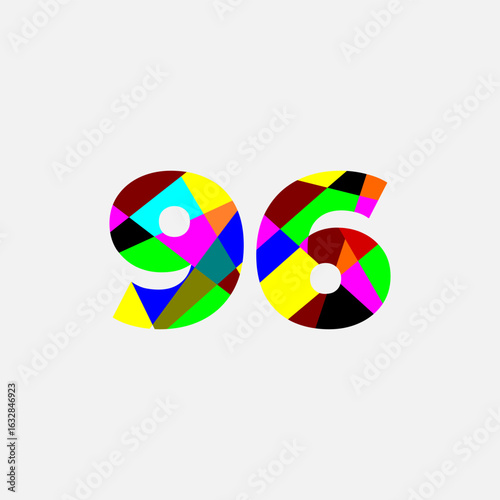 96 nu,ber abstract colorful background