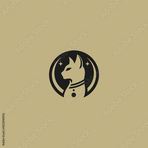 Bastet logo in strong and mystical silhouette illustration.