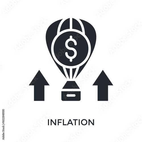 Inflation Icon Glyph Style. Vector Illustration For Graphic Design