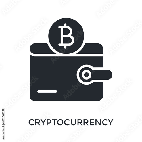 Cryptocurrency Icon Glyph Style. Vector Illustration For Graphic Design