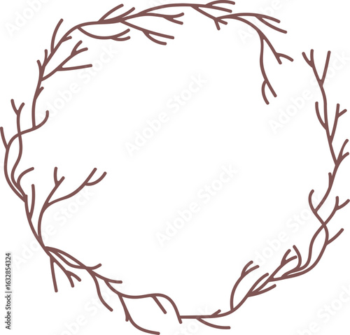Dry Bare Branches Circle Frame
