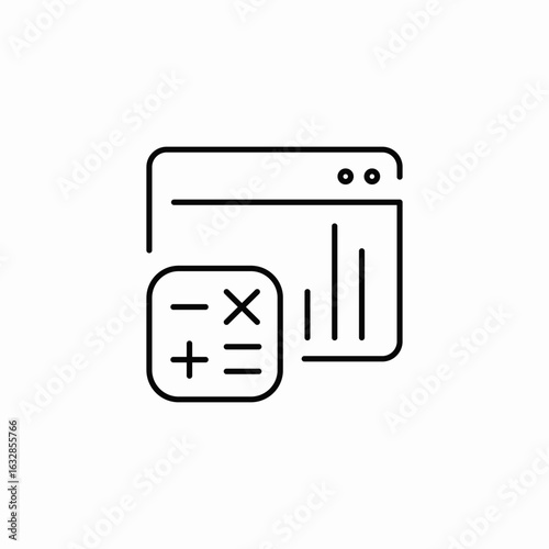 calculation statistics icon sign vector