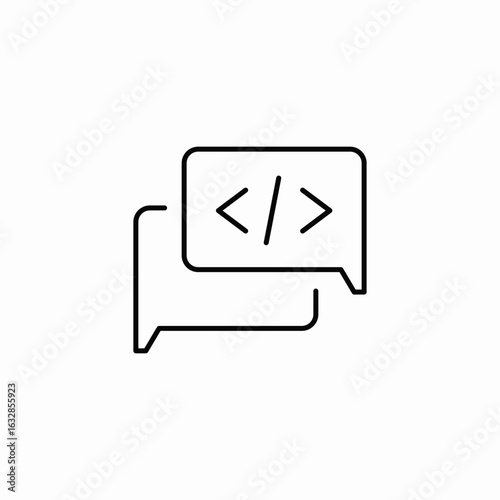 coding message assistant icon sign vector