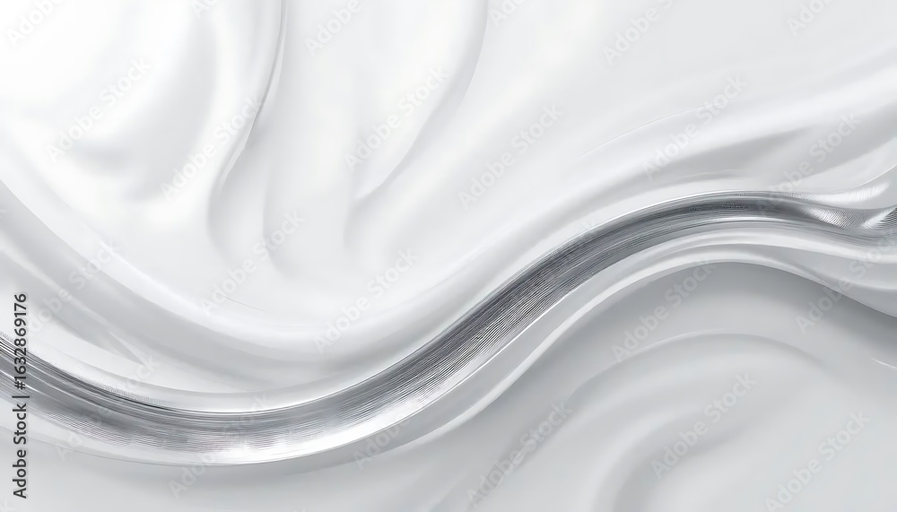 Obraz premium Abstract White Fabric with Silver Wave Texture