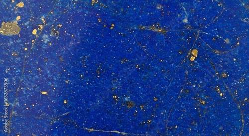 Deep blue textured surface with scattered gold flecks evokes a sense of luxury and depth.