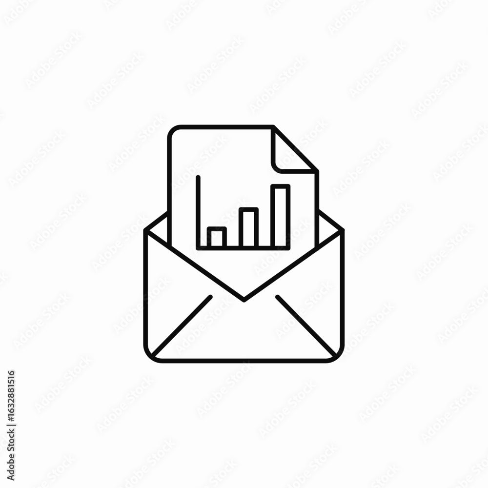 mail statistics report icon sign vector mail statistics report icon sign vector