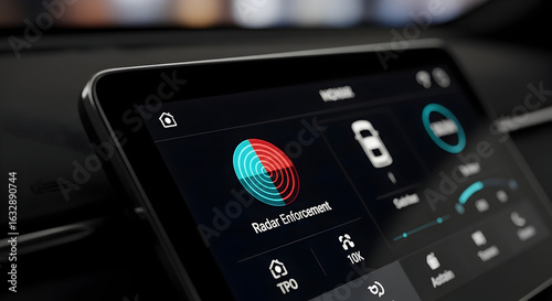 Advanced Automotive Interface Displaying Radar Enforcement System Technology