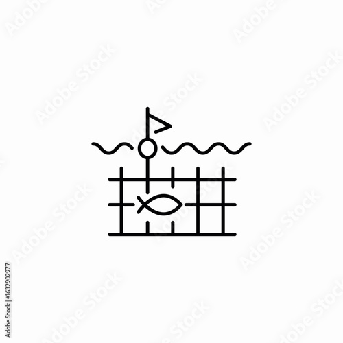 fish net barrier icon sign vector
