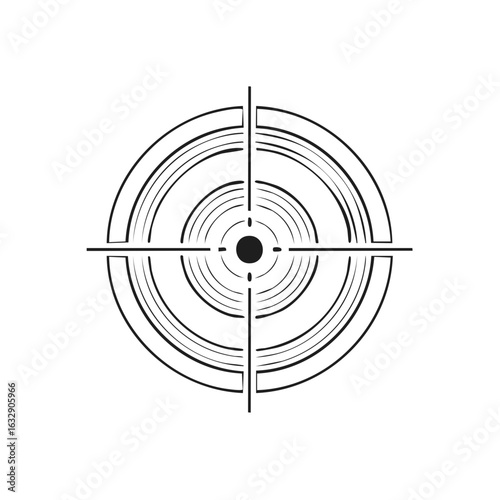 Target Crosshair Black and White Concentric Circles Precision Aiming Device Focus