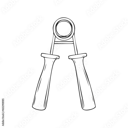 Hand Gripper Exerciser Outline Drawing for Grip Strength and Muscular Endurance