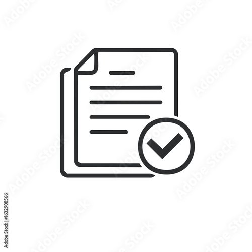 Document with Checkmark Icon for Approved or Verified Status