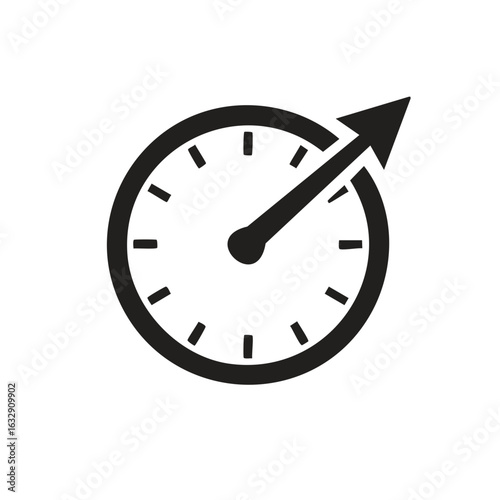 Time progress icon showing clock face with advancing arrow symbol
