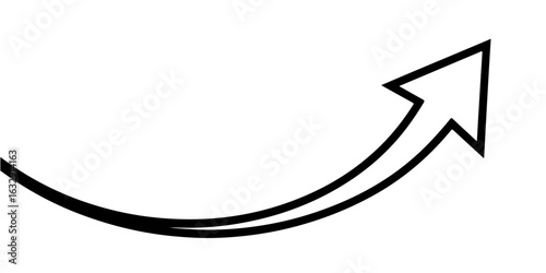 Curved arrow pointing upwards, indicating direction, growth, and progress.