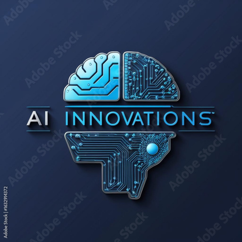Illustration showcasing artificial intelligence innovations with a stylized brain design concept
