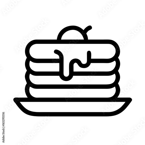 Pancakes stack with syrup breakfast food vector illustration for pancake day recipe and morning meal