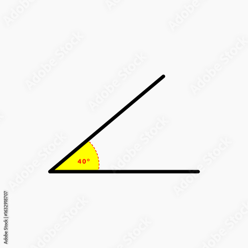 40 degree angle icon in mathematics
