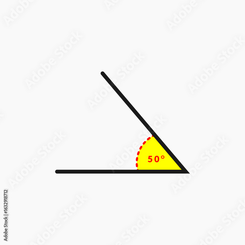 50 degree angle icon in mathematics