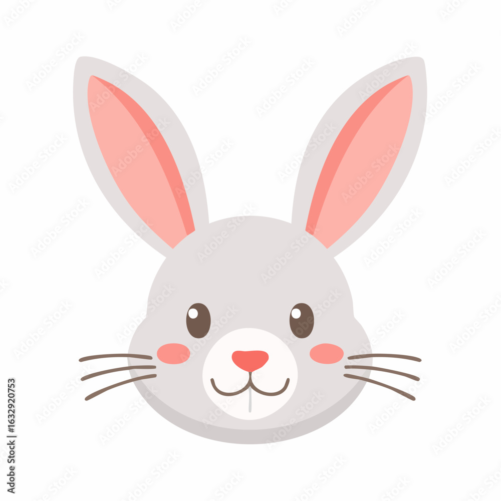 Obraz premium Minimal rabbit faces in flat style