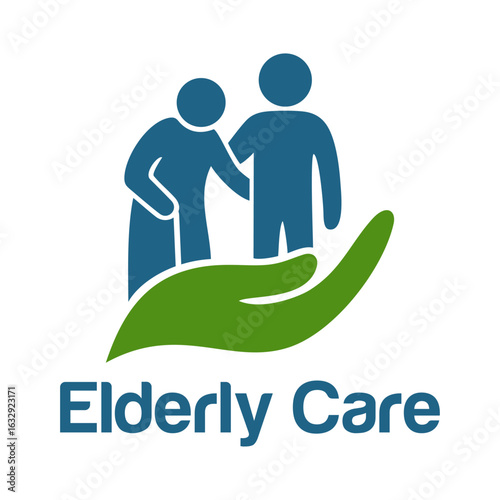 Elderly care logo vector illustration template. Simple letter design