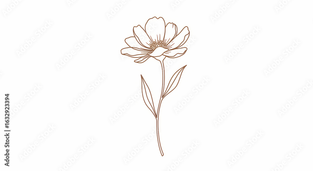 Obraz premium Elegant line art illustration of a single flower