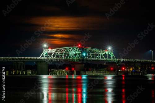 Strawberry Moon over Bridge
