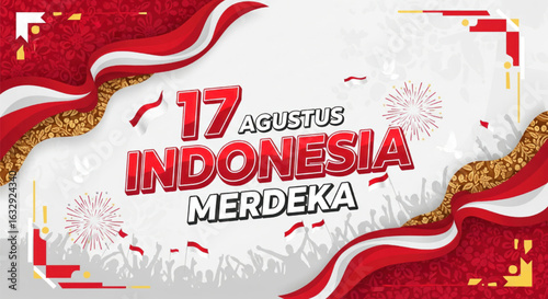 indonesia independence day 17 Agustus Indonesia Merdeka Flyer Banner Poster Design Vector Illustration