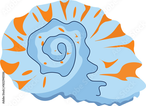 Vector illustration of a seashell. Isolate on a transparent background. Element for print, banner, flyers, brochures, stickers, media