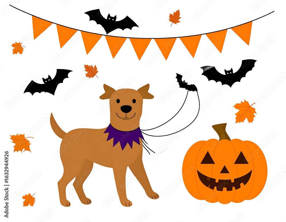 Fototapeta premium halloween pumpkin and bats