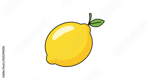 Vibrant lemon illustration with a refreshing aura, featuring a playful cartoon style that evokes a sense of zesty delight and simple charm