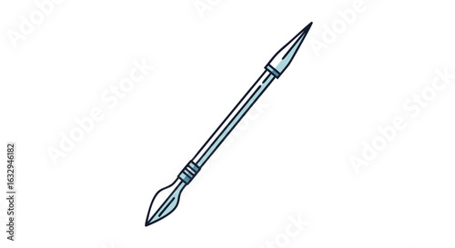 Stylized Illustration of a Spear with Intricate Design Depicting Battle, Warfare, and Weaponry in a Modern Depiction