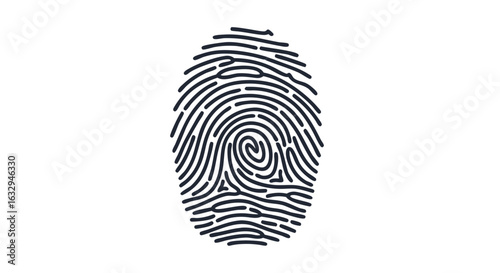 Unique Identification: A Detailed Fingerprint Illustration for Security and Privacy, Identity Solution, or Individual Authentication and Access