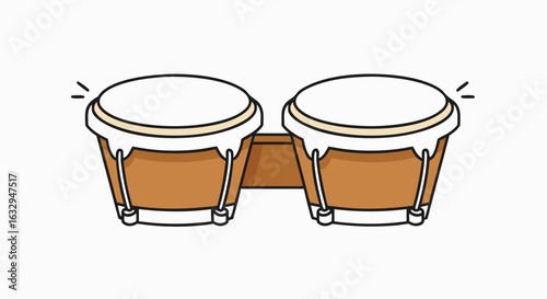 A vibrant hand-drawn illustration showcases a pair of bongos, ready to infuse rhythm and excitement into any creative project or musical endeavor