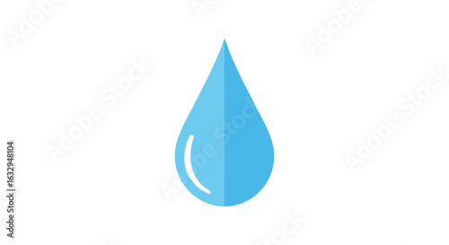 Minimalist Water Drop Icon Illustration Emphasizing Cleanliness, Purity, and Essential Hydration