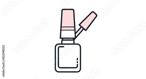 Delicate Nail Polish Bottle Vector Illustration Capturing Beauty and Style Elegance for Creative Projects Nail Care Minimalist Design