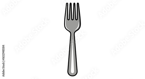 Elegant cutlery depiction, showing a sleek fork with a modern outline style on a clean background design