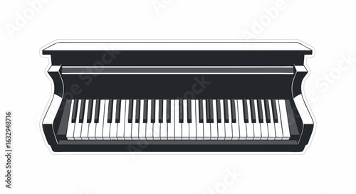 Iconic grand piano illustration highlighting musical instruments and melodic sounds, a symphony of keys portraying artistic expression and harmonic