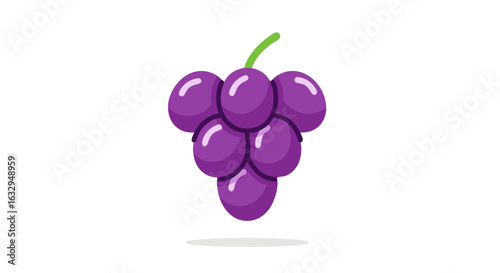 Delightful grapes graphic illustration conveying freshness and natural sweetness, perfectly isolated on a clean white background