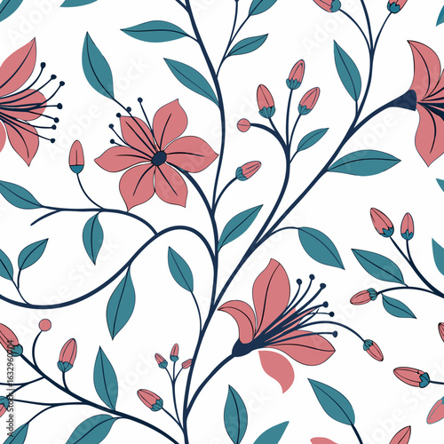 Explore the expressive power of watercolors with this intricately rendered pattern. Blooming, abstract flowers and swirling pigments create a dynamic and visually engaging experience.