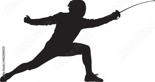 fencer in silhouette lunging with a foil an elegant and dynamic sport of swordplay