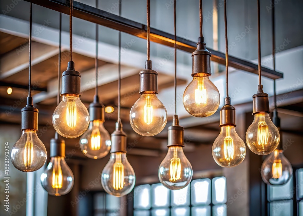 Obraz premium Bulbs Suspended from Ceiling