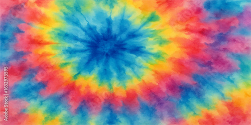 Abstract colourful watercolour background with rainbow swirls and vibrant patterns
