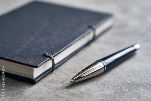 Minimalist Navy Blue Notebook and Pen Set