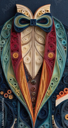 Detailed paper filigree of a suit jacket