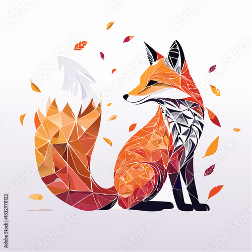 Polygonal Geometric Fox Illustration