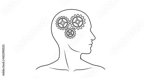 Creative mind illustration showcasing ideas, intelligence, problem solving and innovation.
